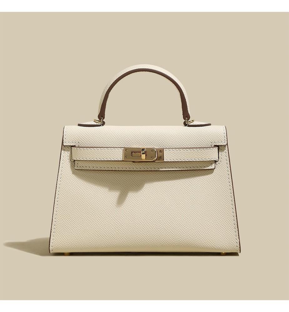 Trapezförmige Handtasche - Elfenbein