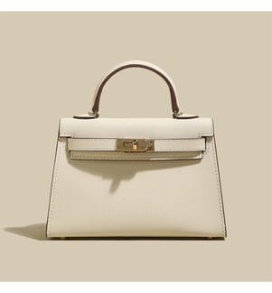 Trapezförmige Handtasche - Elfenbein