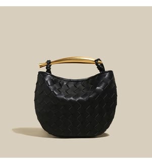 Hobo-Tasche Riviera geflochten - Schwarz