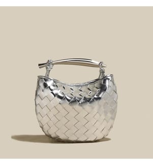 Hobo-Tasche Riviera geflochten - Silber