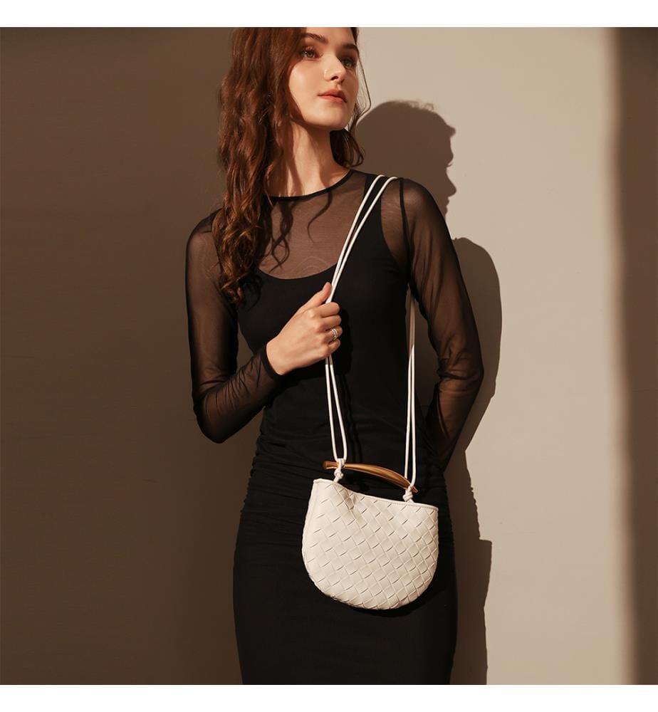 Hobo-Tasche Riviera geflochten - Weiss