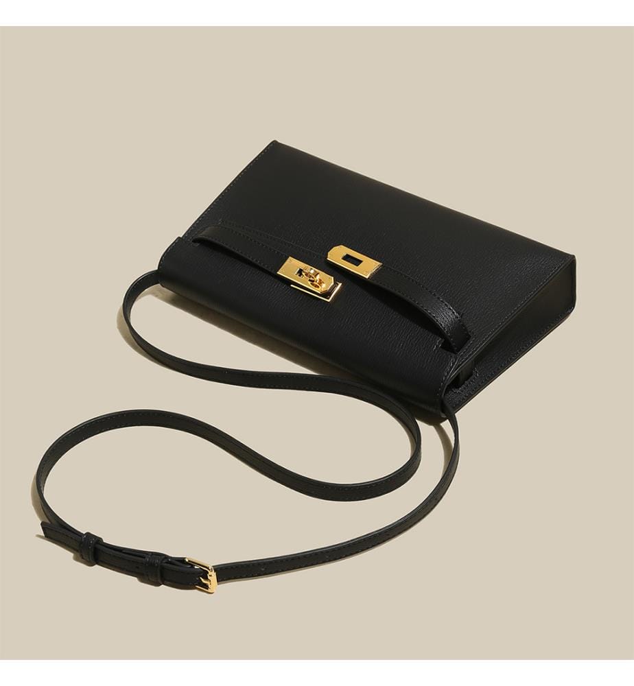 Camille Tasche aus genarbtem Leder - Schwarz
