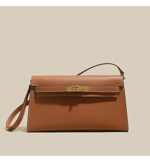 Camille Tasche aus genarbtem Leder - Braun