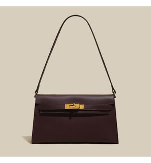 Camille Tasche aus genarbtem Leder - Bordeaux