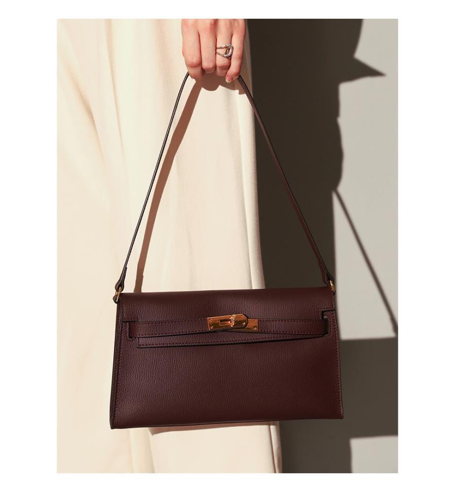Camille Tasche aus genarbtem Leder - Bordeaux