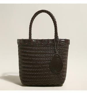 Siena Handtasche aus geflochtenem Leder - Schokolade