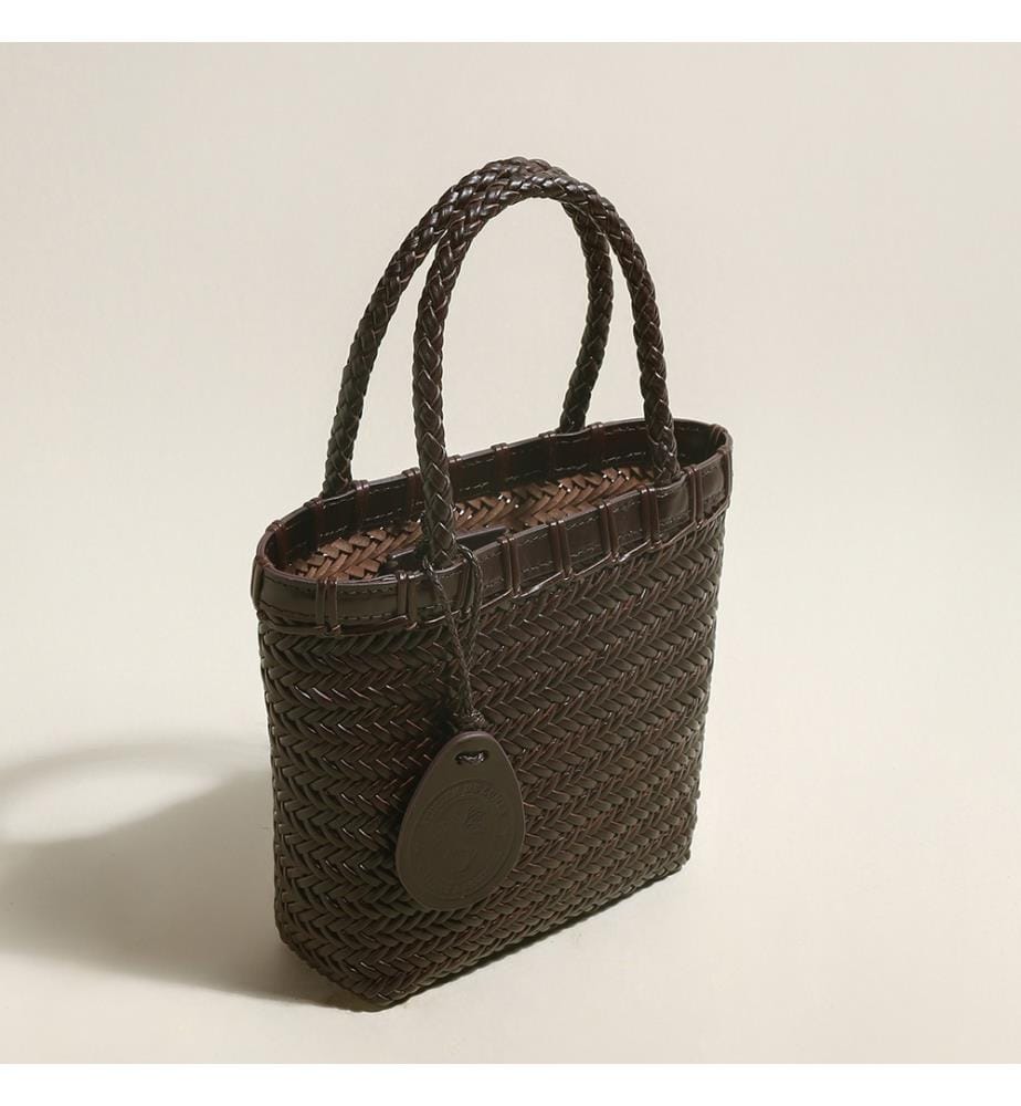 Siena Handtasche aus geflochtenem Leder - Schokolade