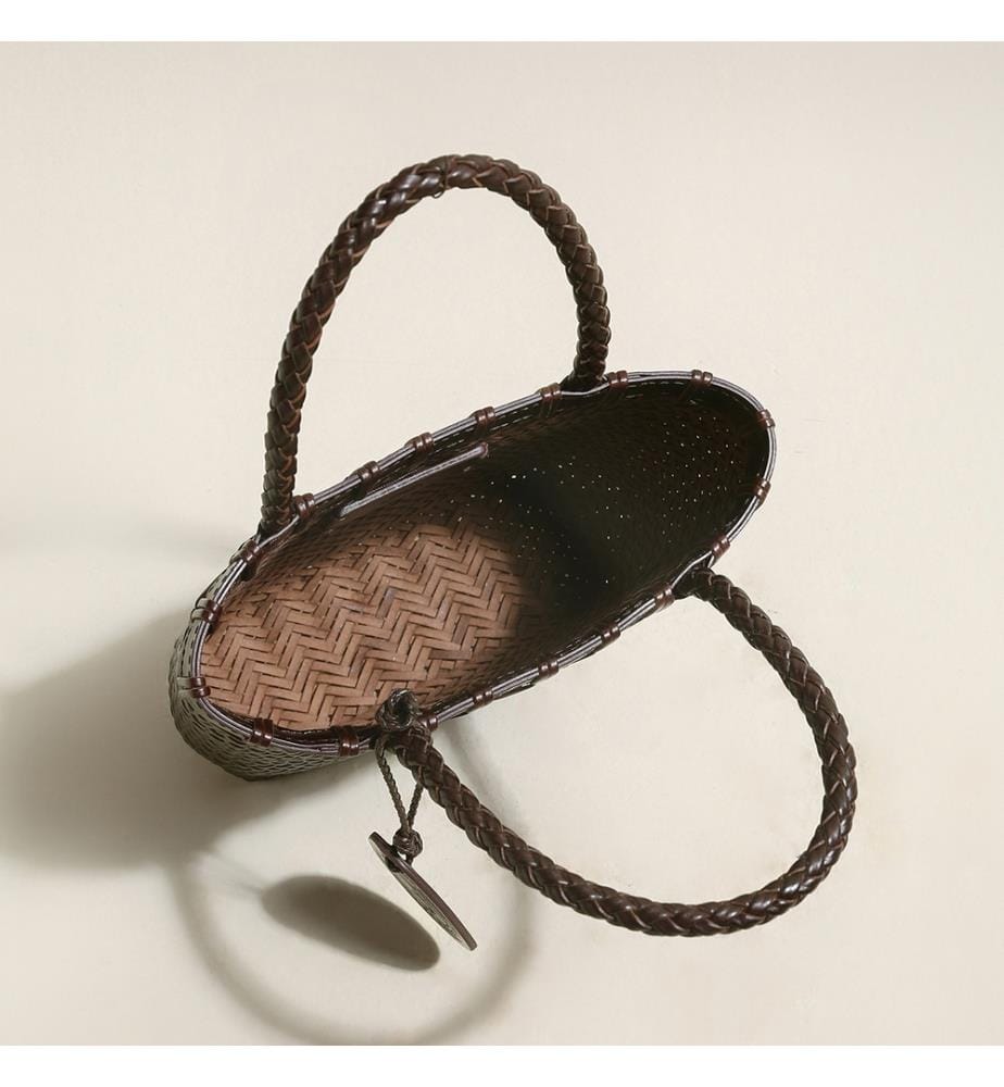 Siena Handtasche aus geflochtenem Leder - Schokolade