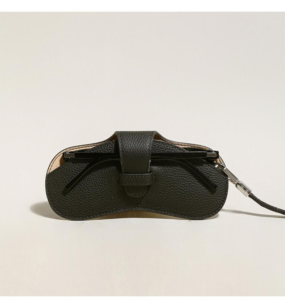 Étui à lunettes en cuir - Noir