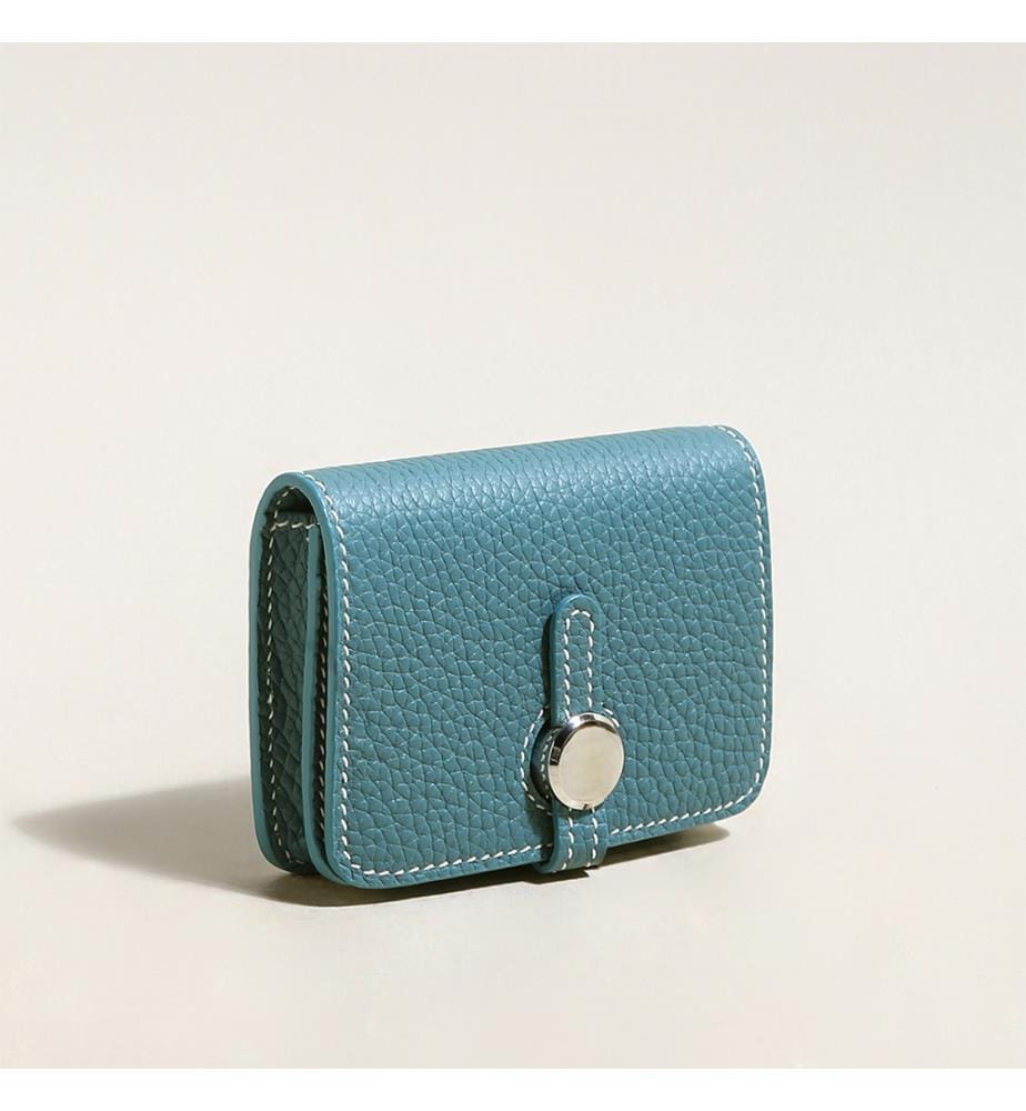 Brieftasche mit Schulterriemen aus Leder - Blau