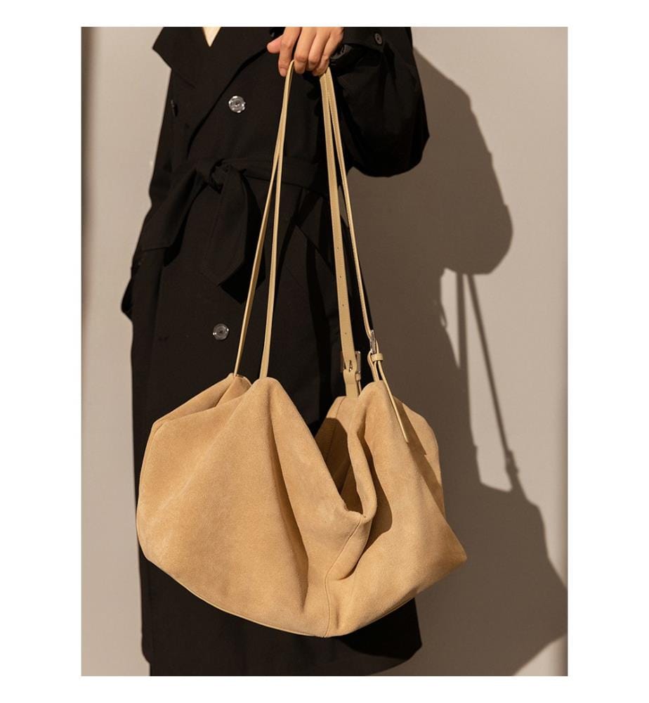 Borsa hobo in camoscio - Cammello