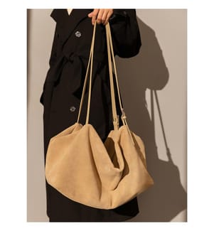 Hobo-Tasche aus Wildleder - Camel