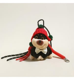 Schlüsselanhänger Plüschhund - Rot