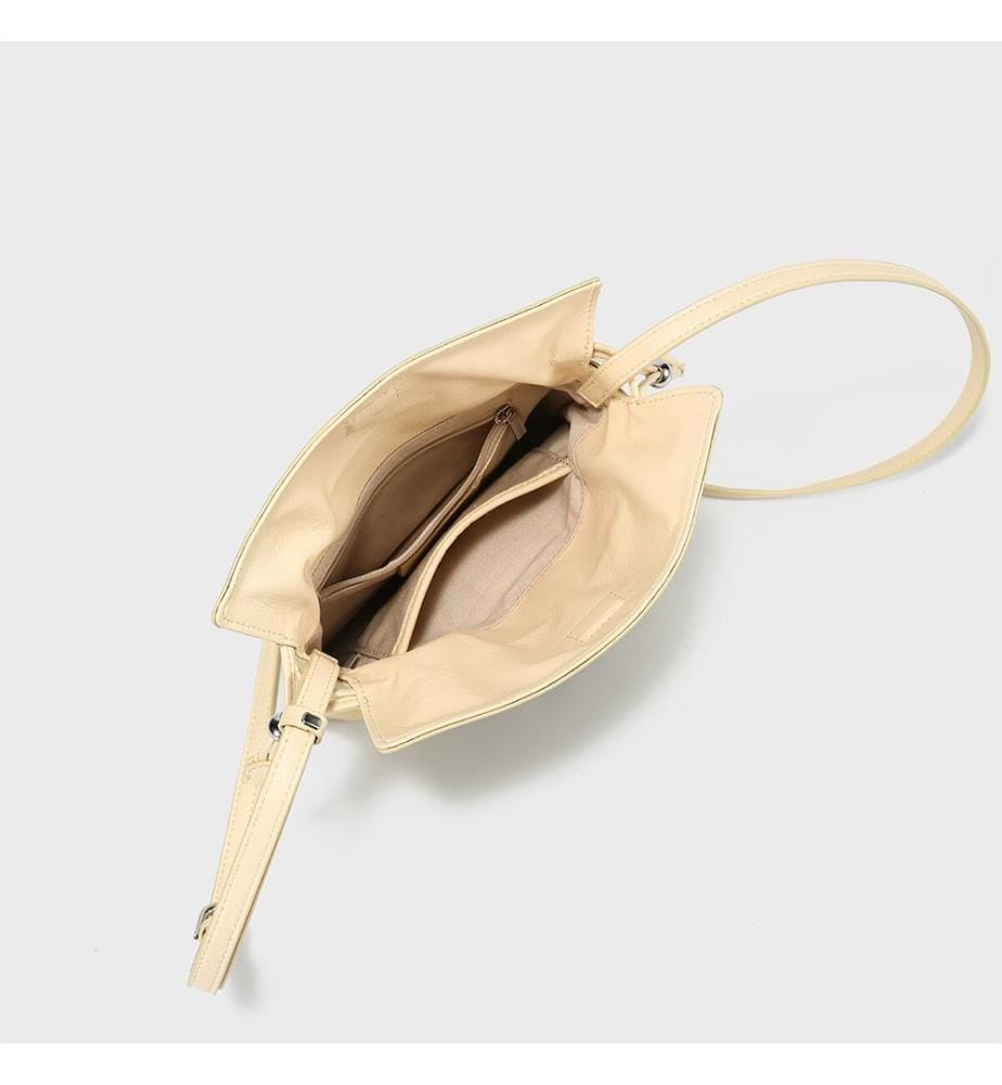 Borsa a secchiello in pelle morbida - Giallo