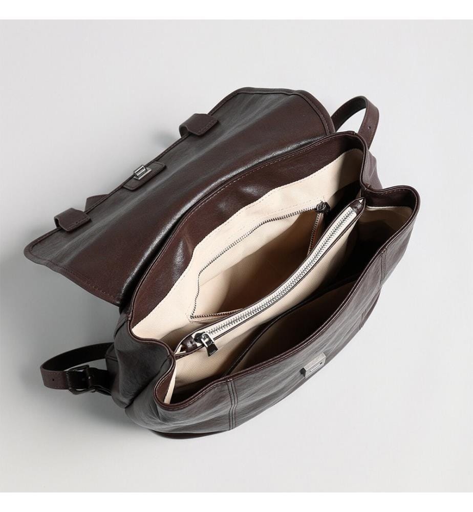 Rucksack aus geöltem Leder - Chocolate