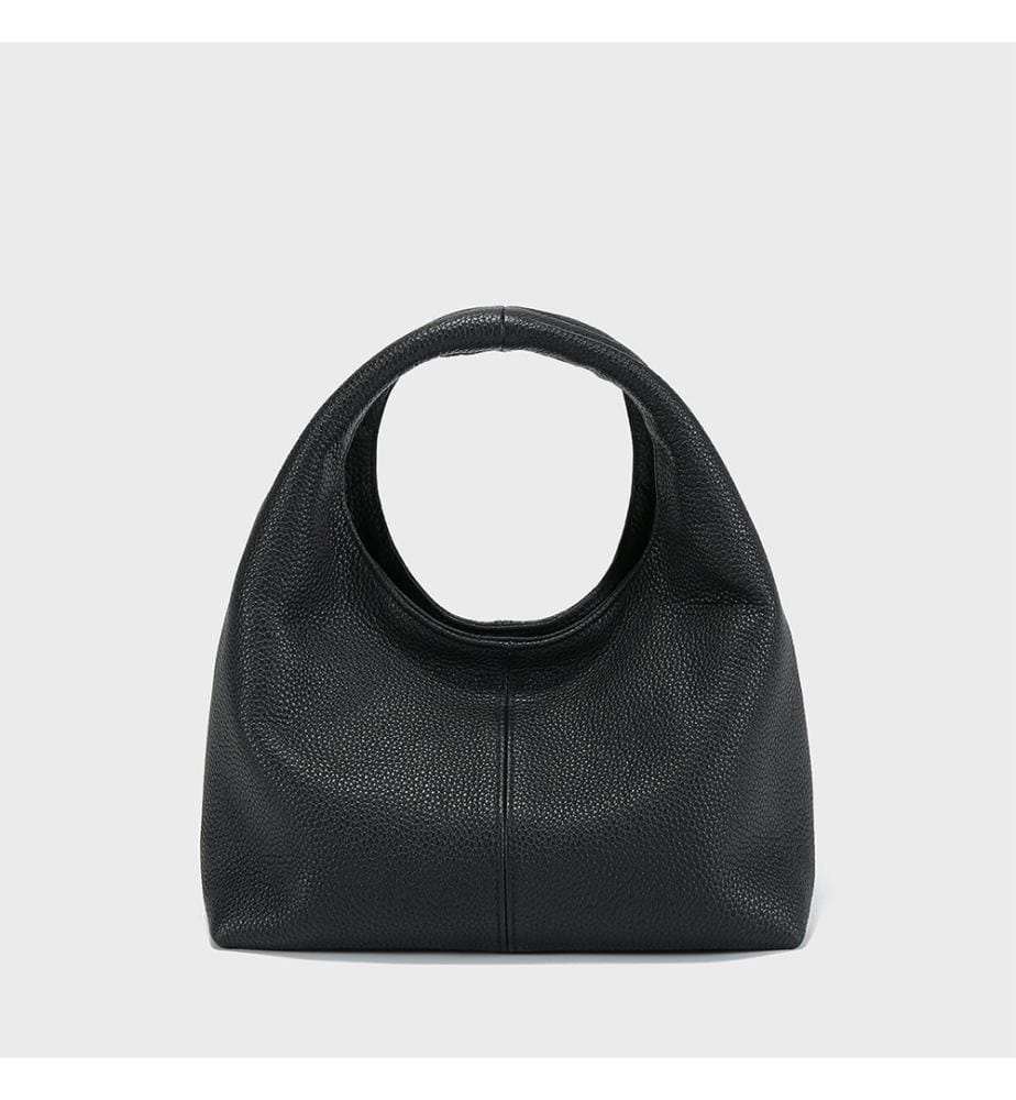 Borsa hobo in pelle pregiata - Nero