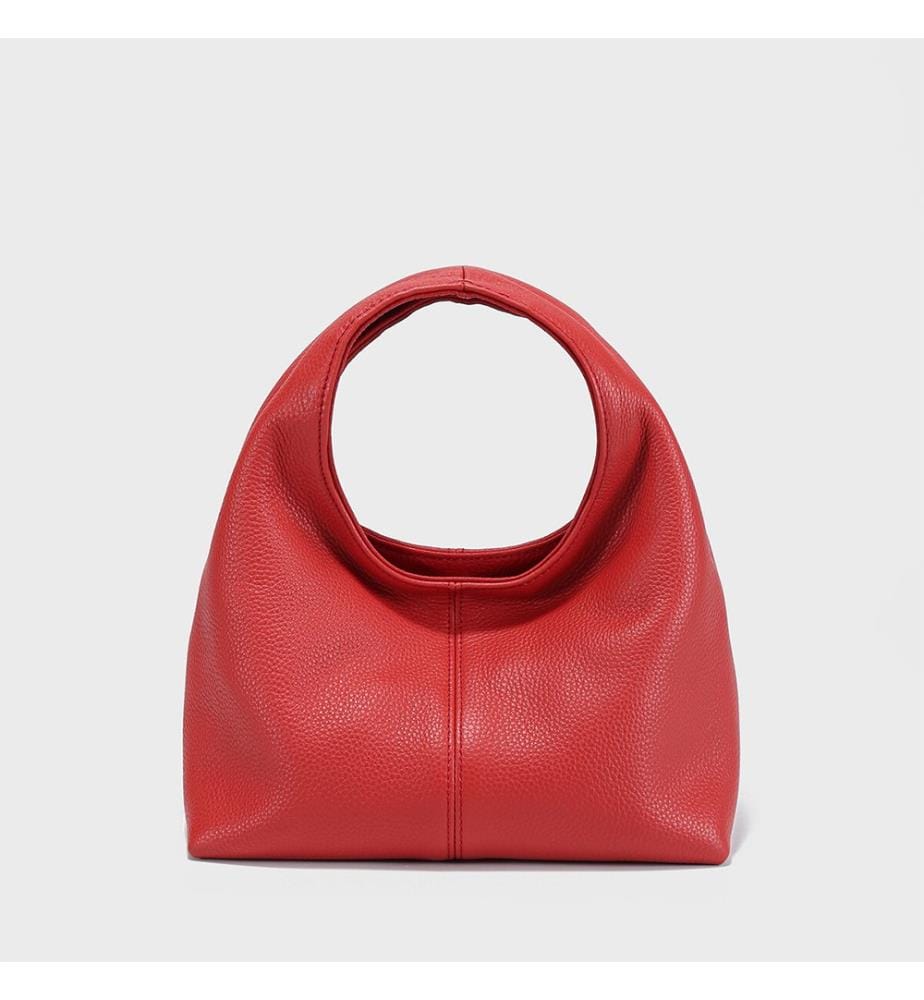Borsa hobo in pelle pregiata - Rosso