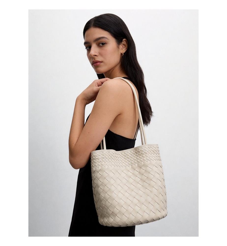 Borsa in pelle intrecciata - Avorio
