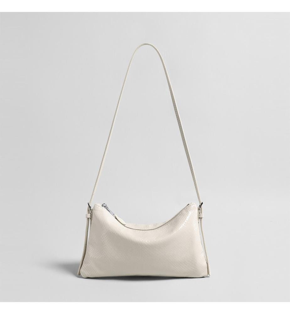 Borsa mini hobo effetto serpente - Avorio