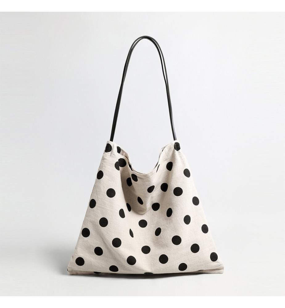 Borsa hobo a pois - Avorio