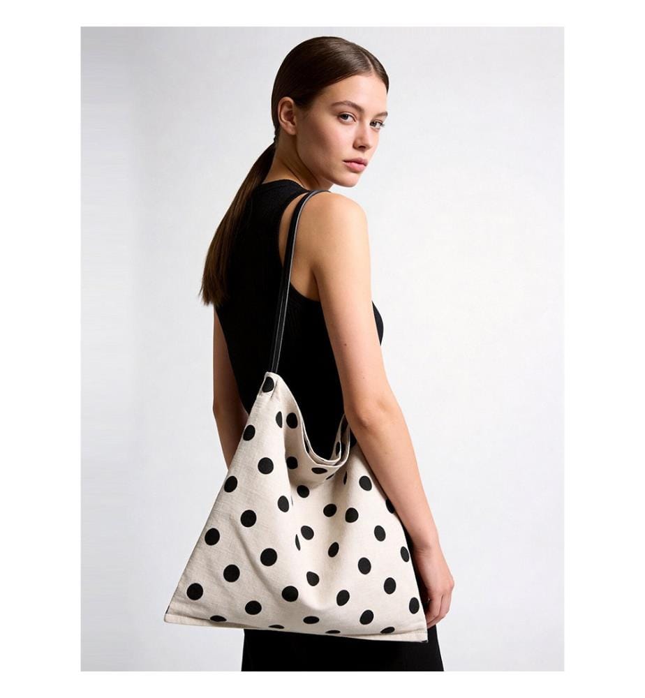 Borsa hobo a pois - Avorio