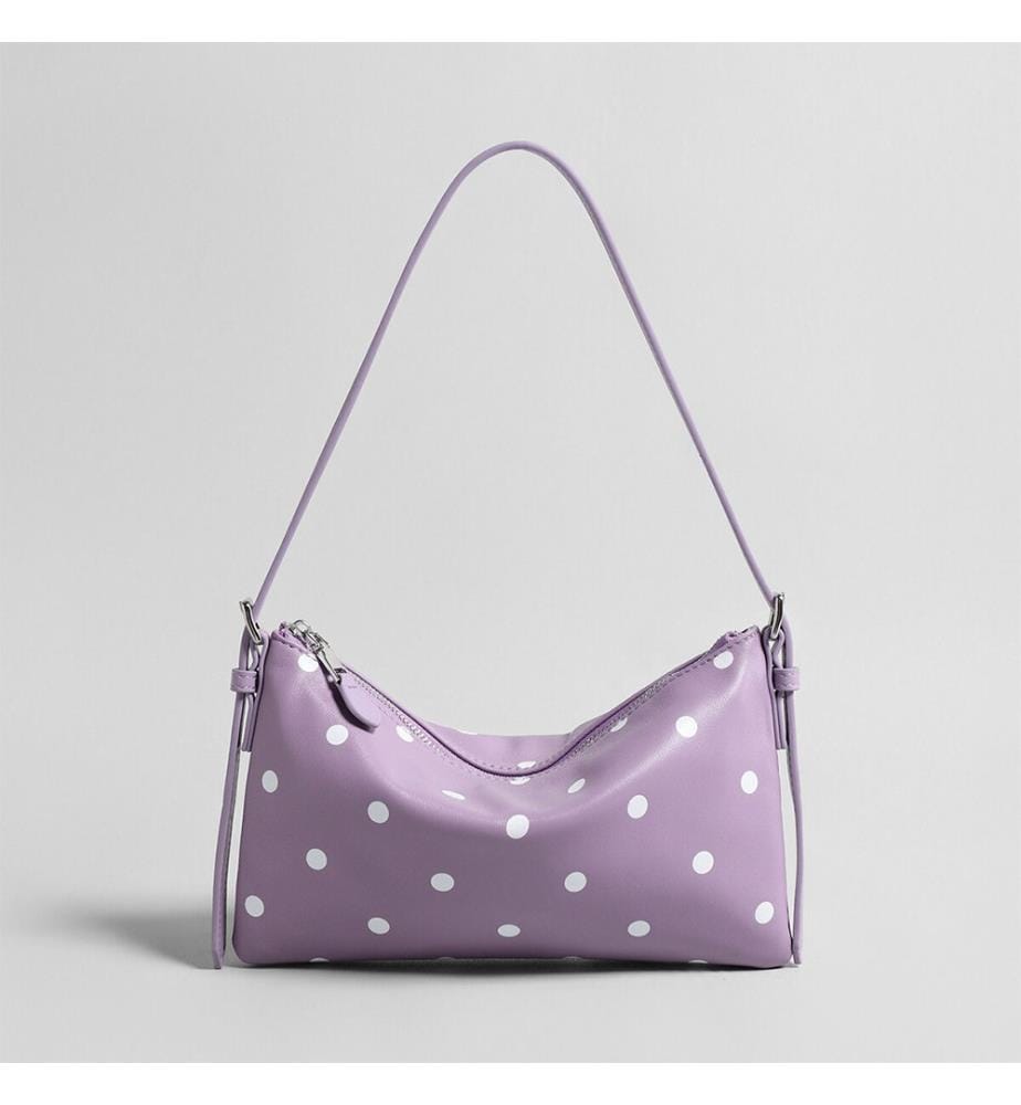 Borsa hobo morbida con pois - Lilla