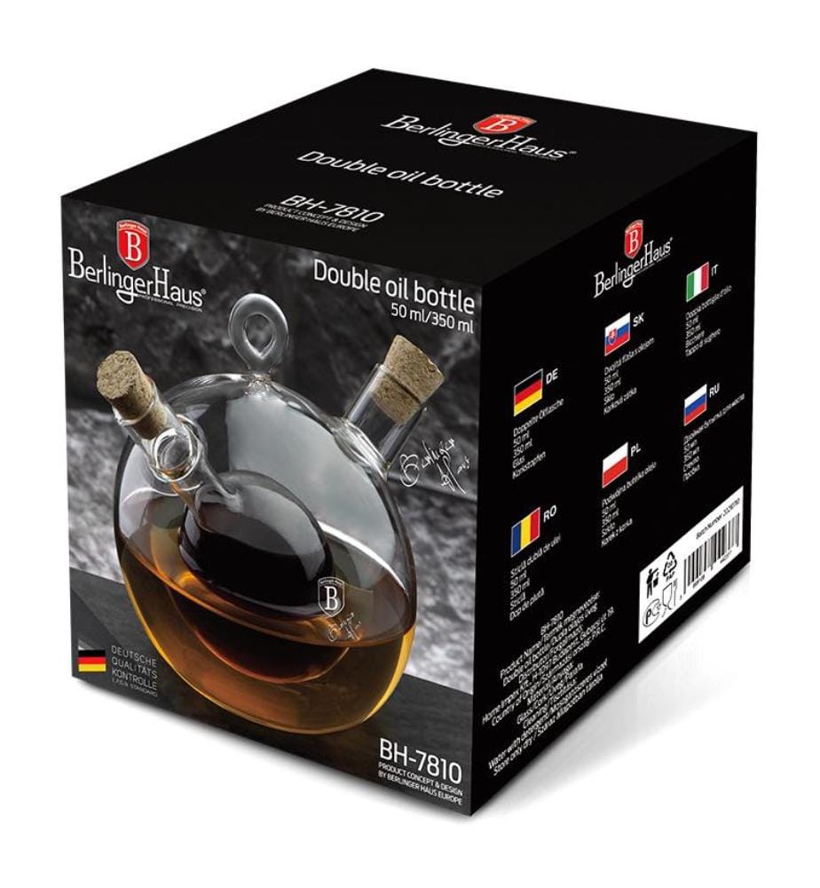 Ölflasche 350 ml - Silber und Schwarz