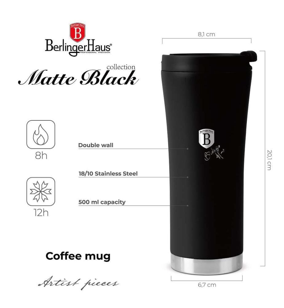 Kaffeebecher 0.5L Kollektion Mattschwarz