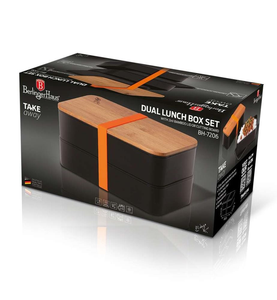 Lunchbox 2-teilig mit Bambusdeckel