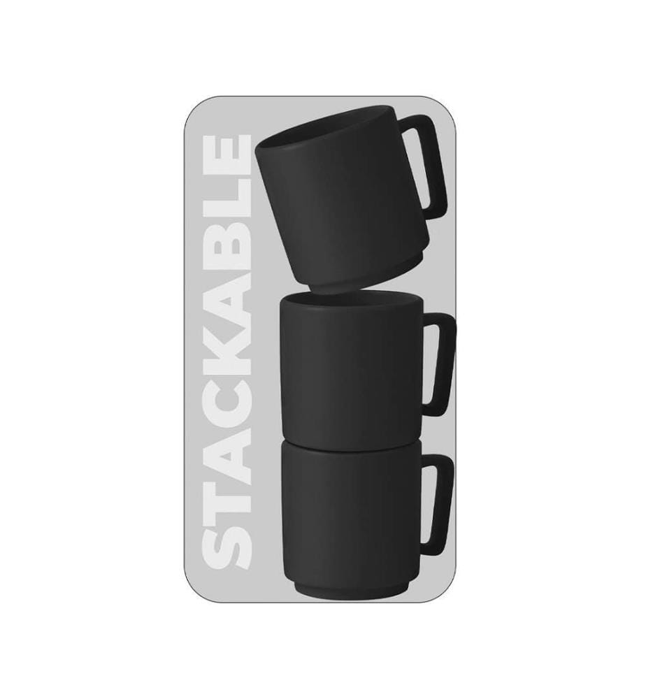 4er-Set Tassen 300 ml, Matte Black Collection - Matt Black