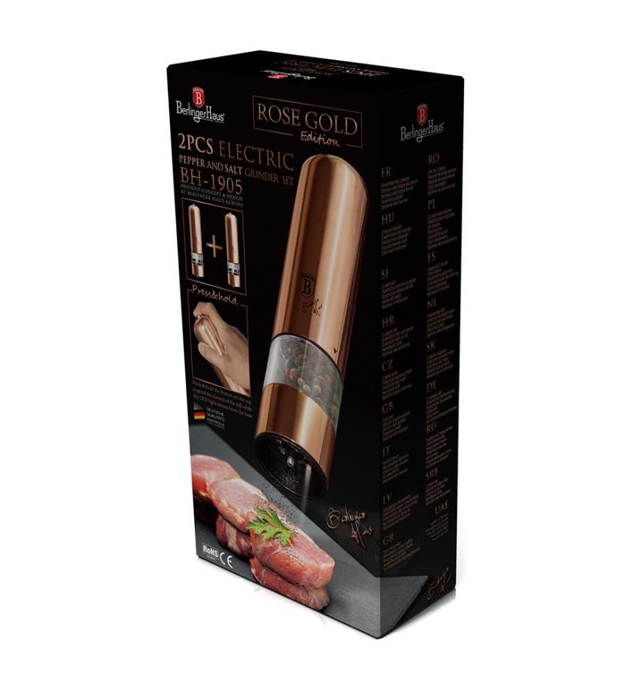 Elektrische Pfeffer- und Salzmühle 2-teiliges Set - Roségold
