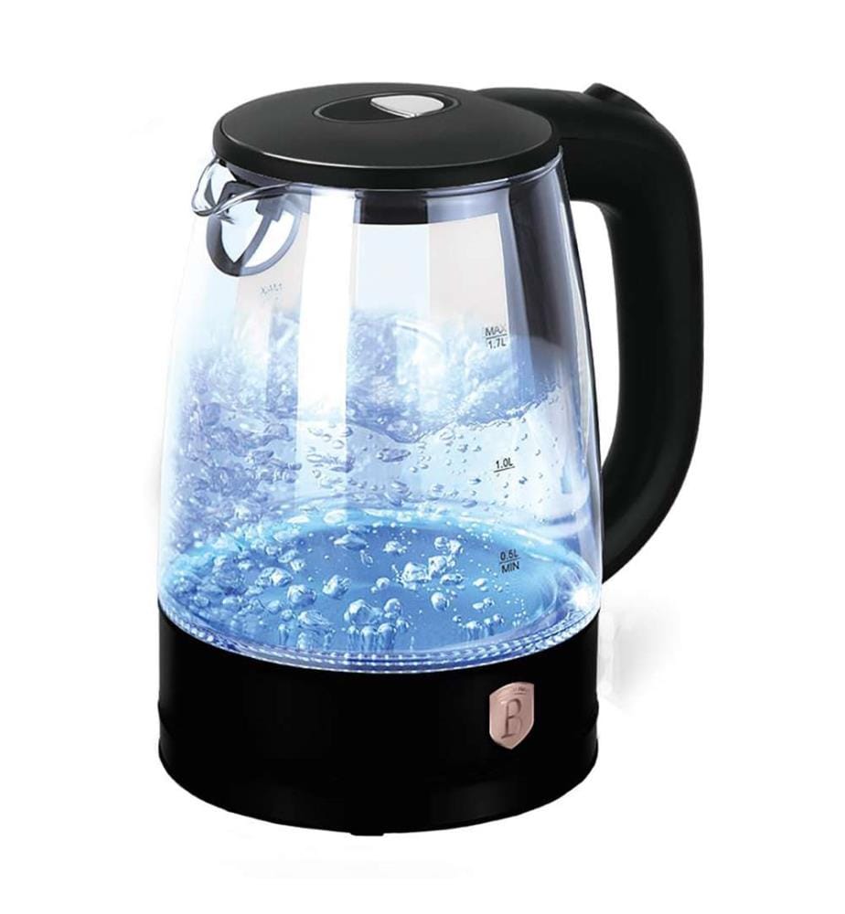 Wasserkocher aus Glas 1.7L – Black Rose