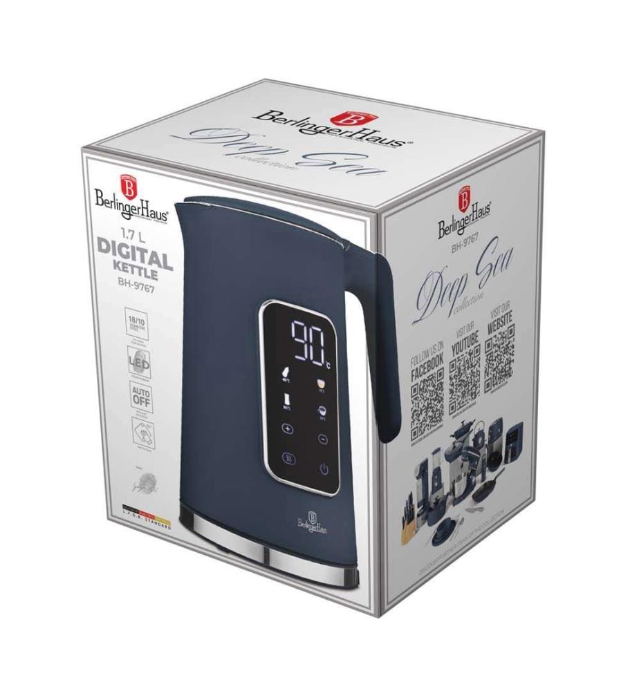 Wasserkocher 1.7L mit Digitalanzeige blau matt – Deep Sea