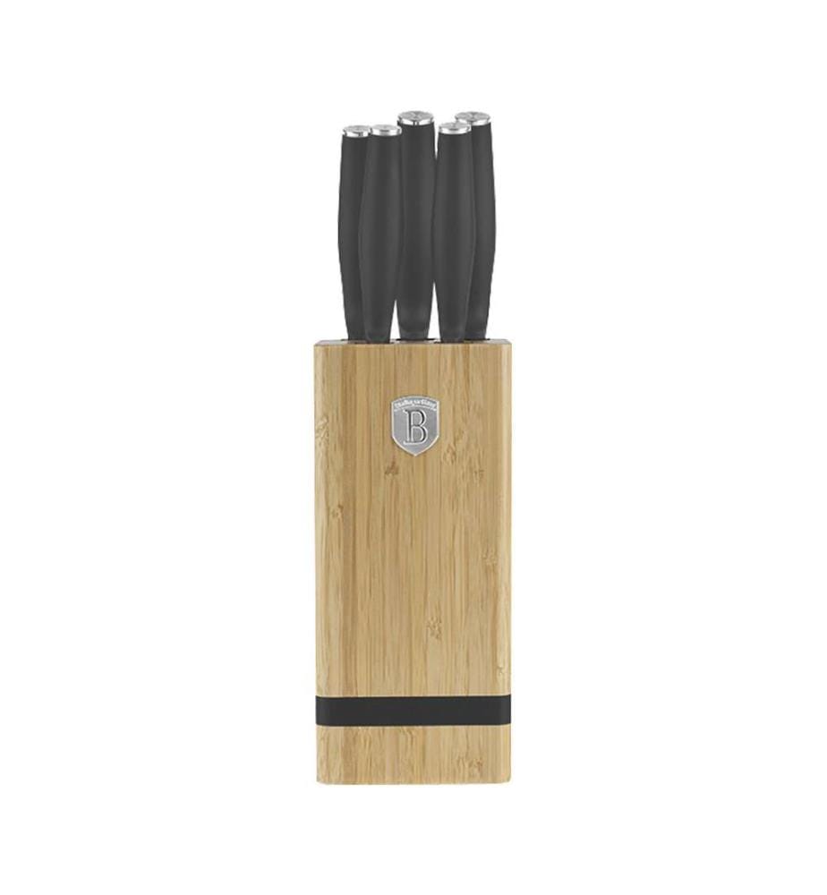 6-teiliges Messerset mit Messerblock, Anthracite Collection
