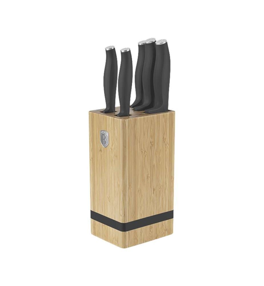 6-teiliges Messerset mit Messerblock, Anthracite Collection