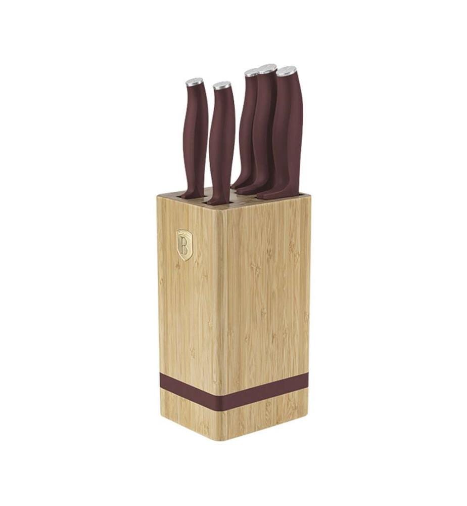 6-teiliges Messerset mit Messerblock, Leonardo Collection - Matte Bordeaux