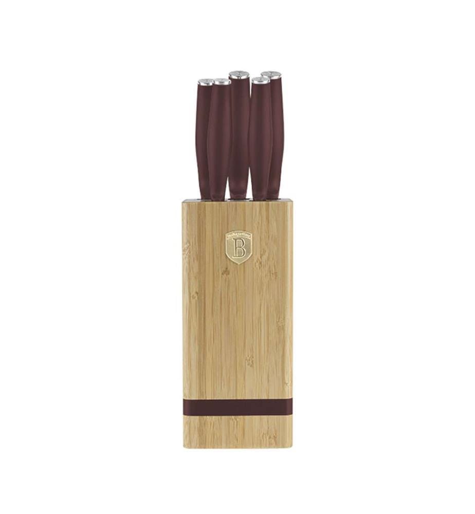 6-teiliges Messerset mit Messerblock, Leonardo Collection - Matte Bordeaux