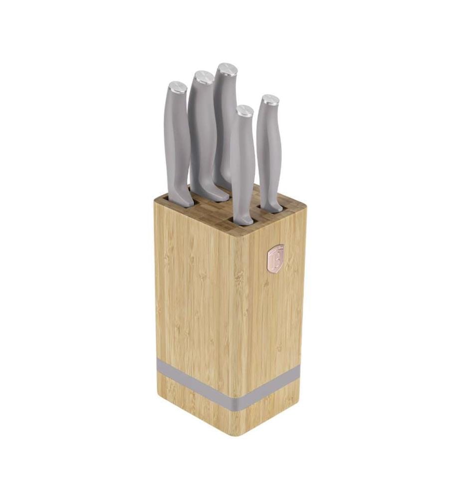 6-teiliges Messerset mit Messerblock, Taupe Collection - Matt