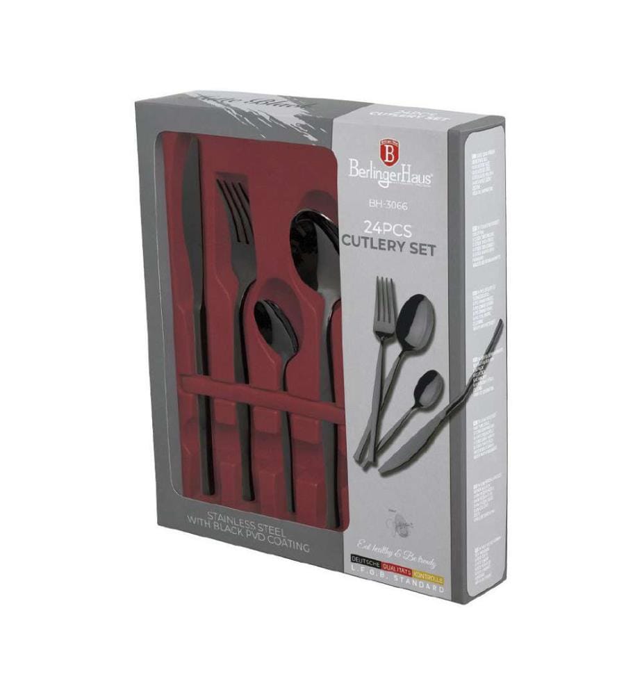 24 teiliges Besteckset Black Collection - Schwarz