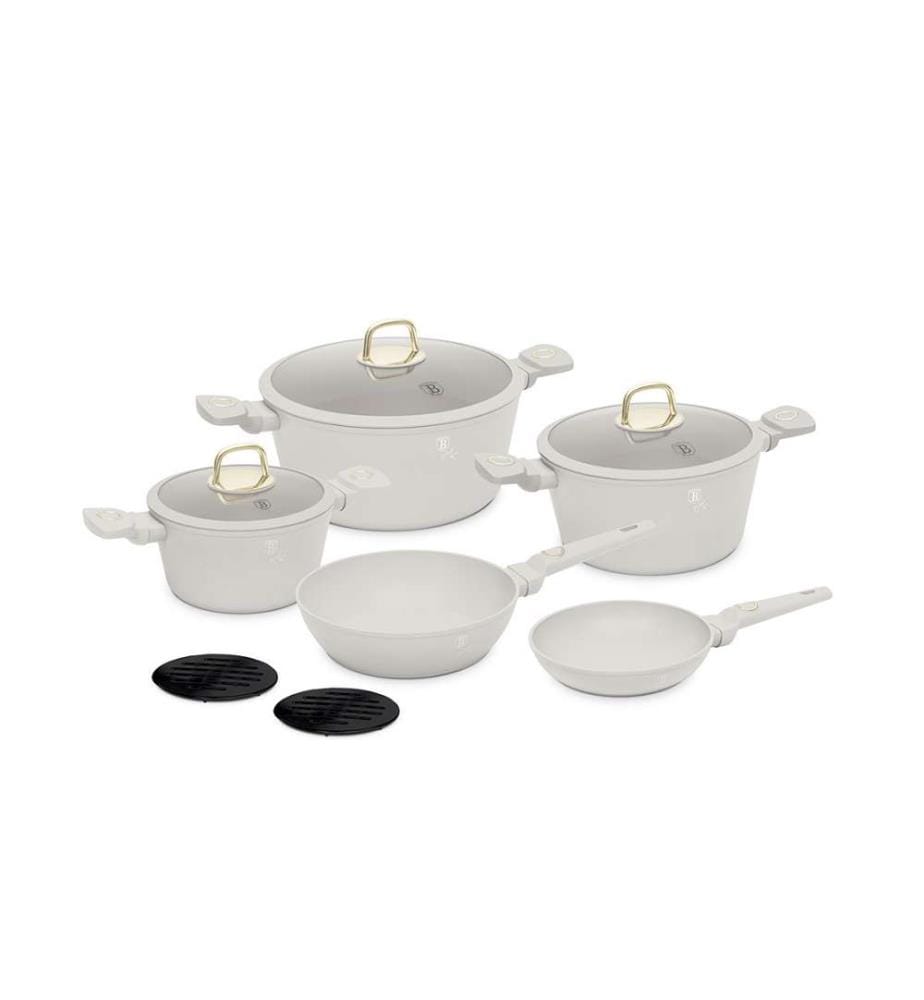 10-teiliges Kochgeschirr-Set, Sahara Collection - Matt Cream