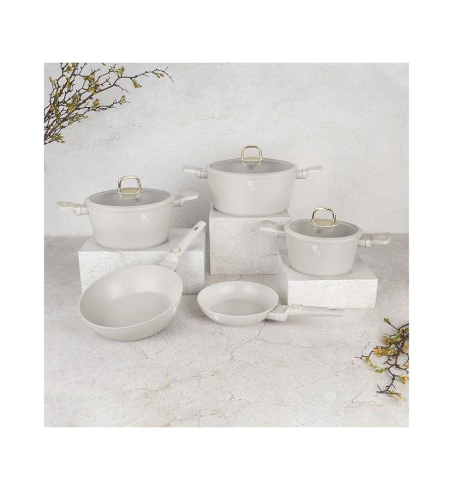 10-teiliges Kochgeschirr-Set, Sahara Collection - Matt Cream