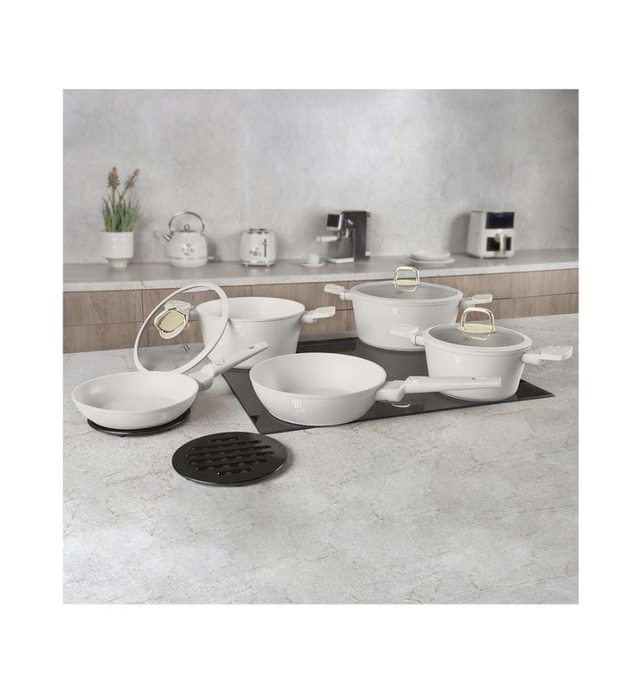10-teiliges Kochgeschirr-Set, Sahara Collection - Matt Cream
