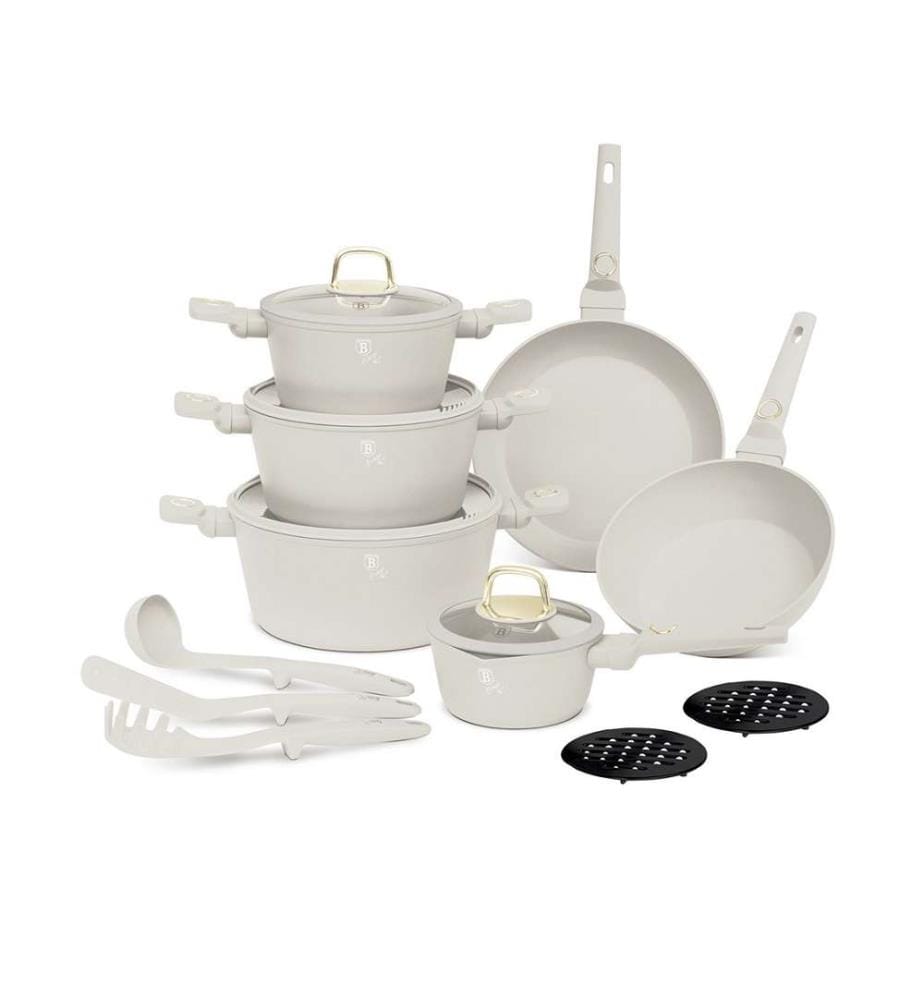 15-teiliges Kochgeschirr-Set, Sahara Collection - Matt Cream