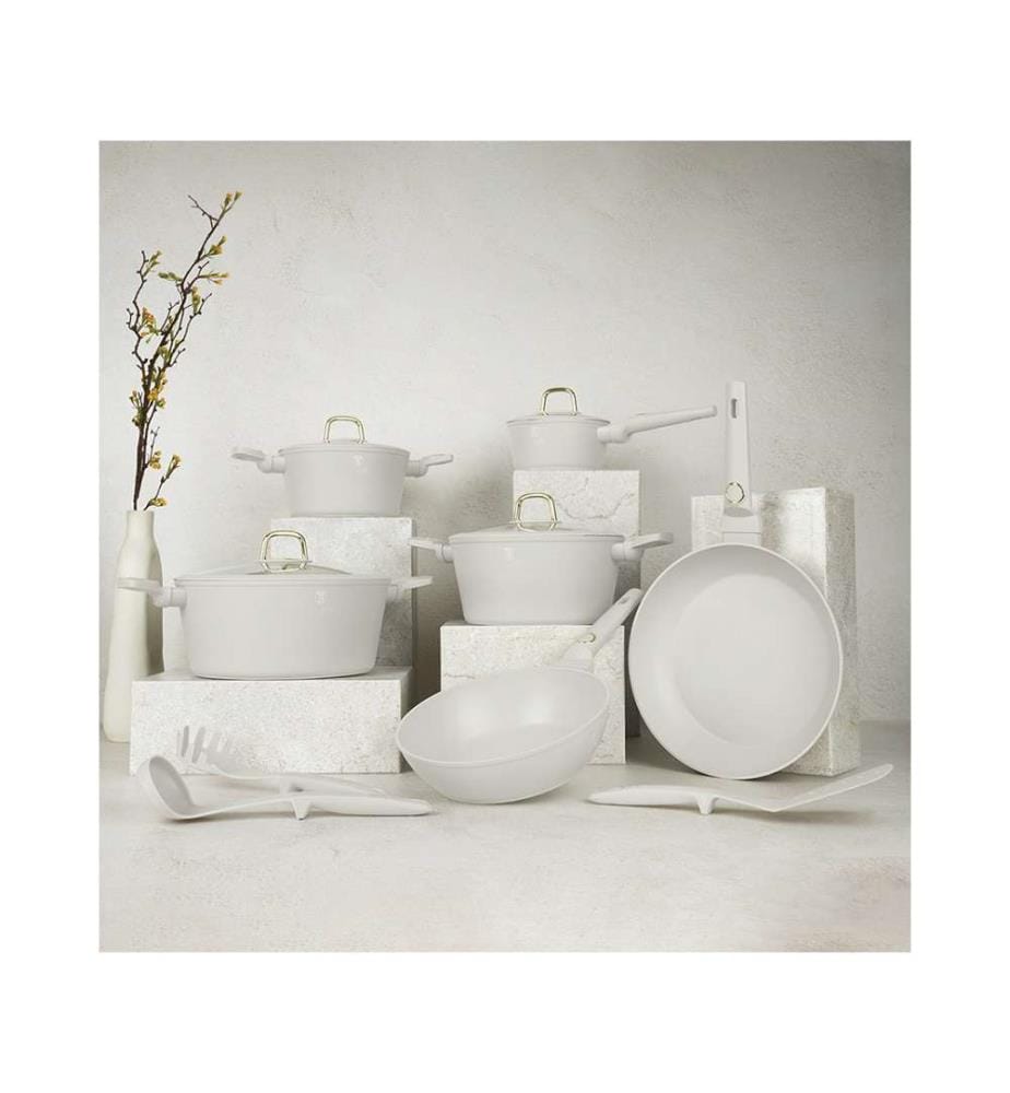 15-teiliges Kochgeschirr-Set, Sahara Collection - Matt Cream