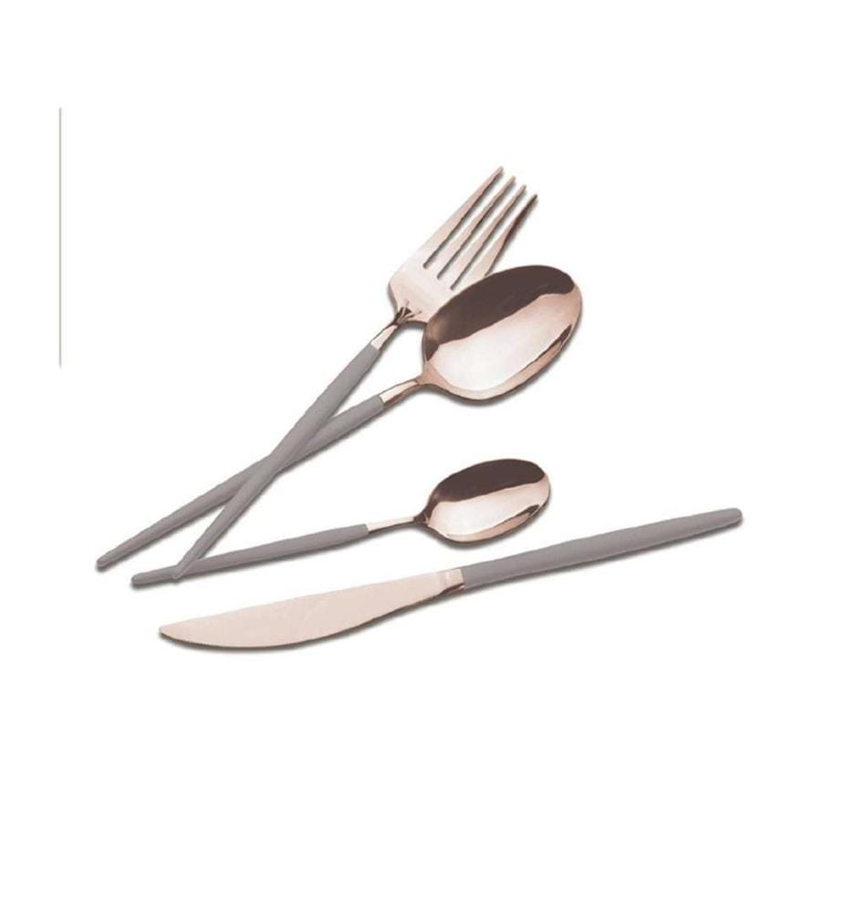 24-teiliges Besteck Set Taupe - Rose Gold