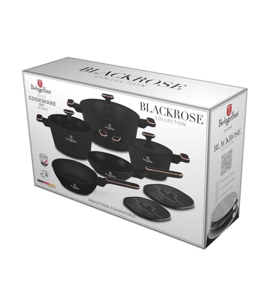 Kochgeschirrset 10-teilig – Black Rose