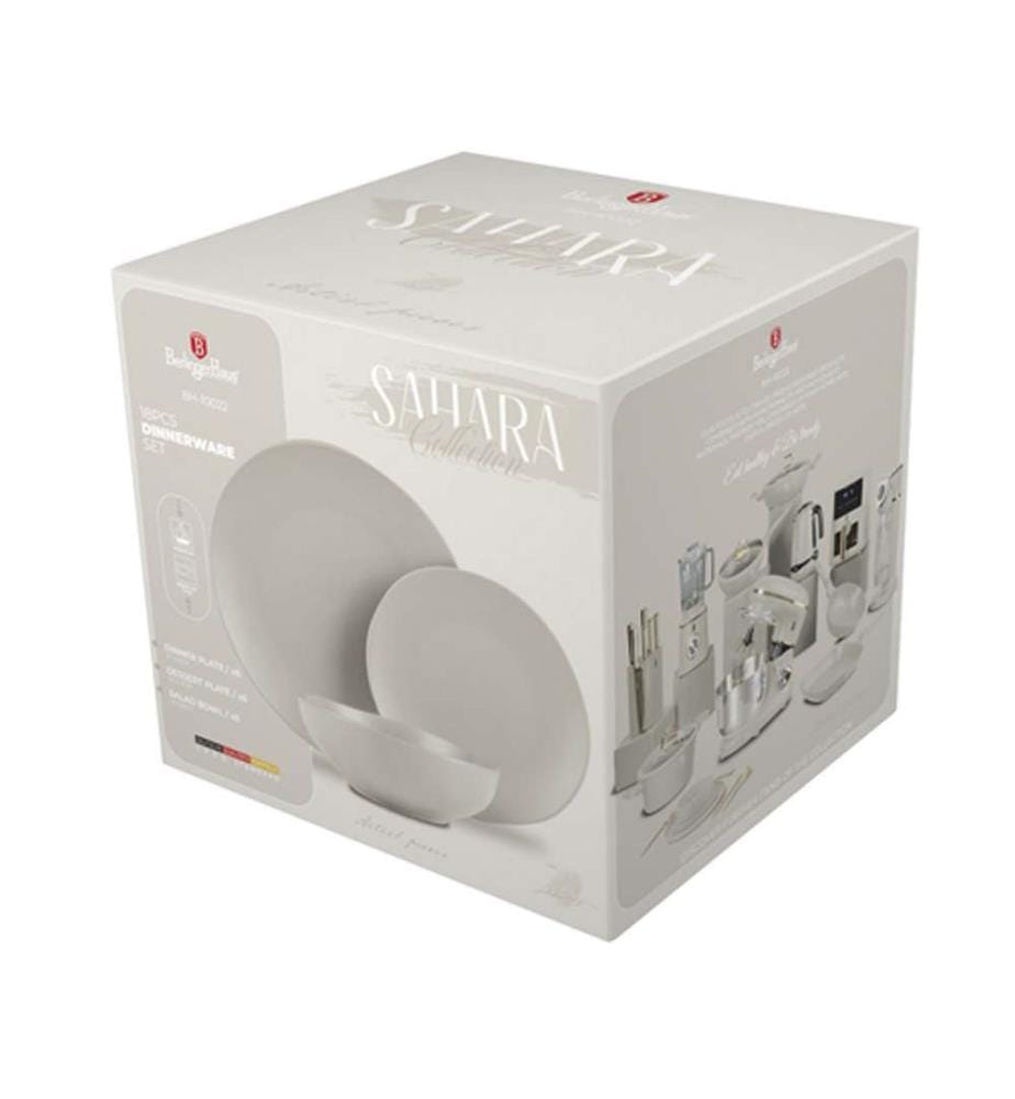 18-teiliges Tellerset, Sahara Collection - Matt Cream