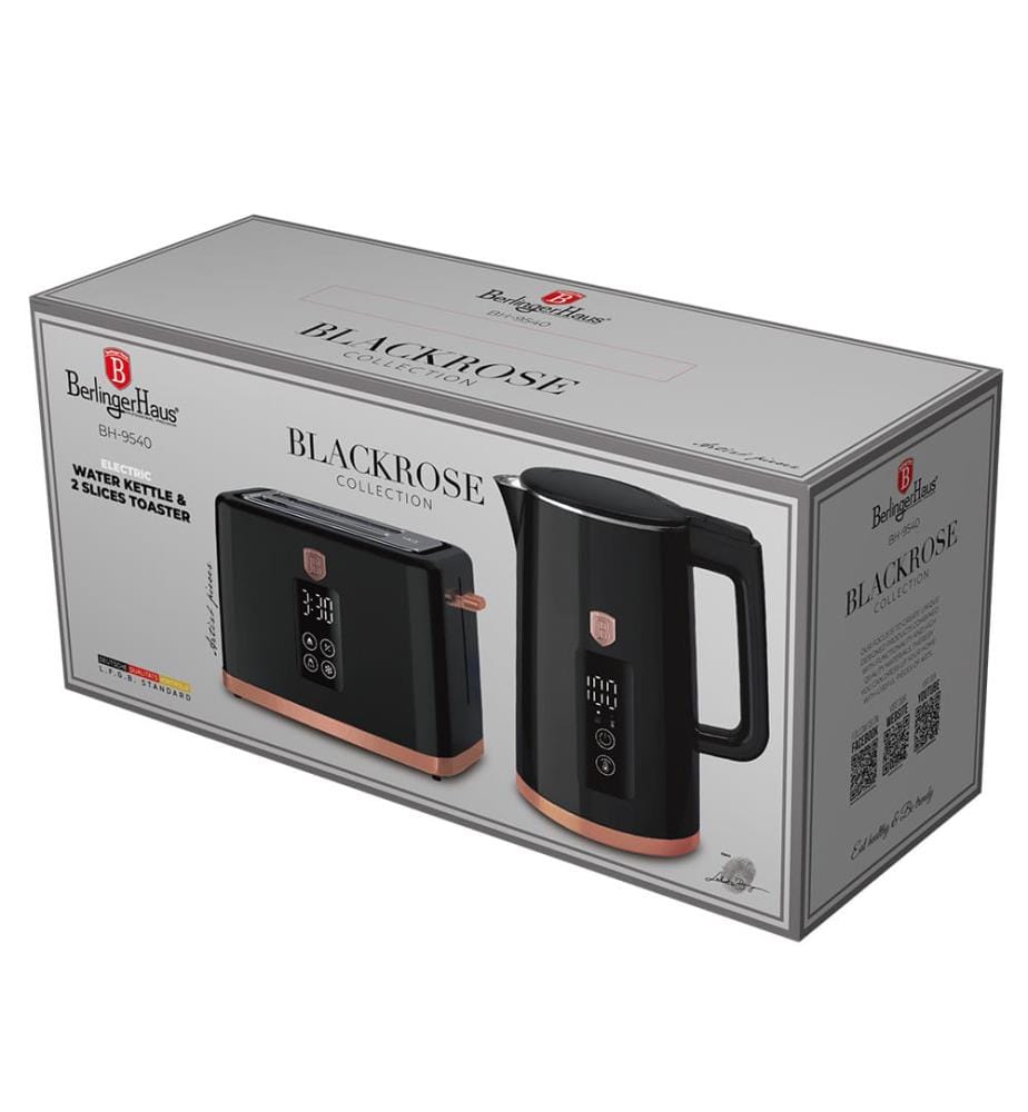 Wasserkocher & Toaster mit Digitalanzeige Black Rose Collection