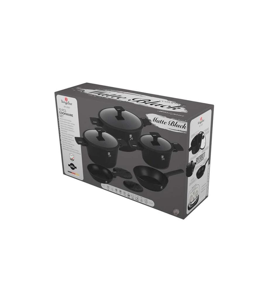 10-teiliges Kochgeschirr-Set, Matte Black Collection