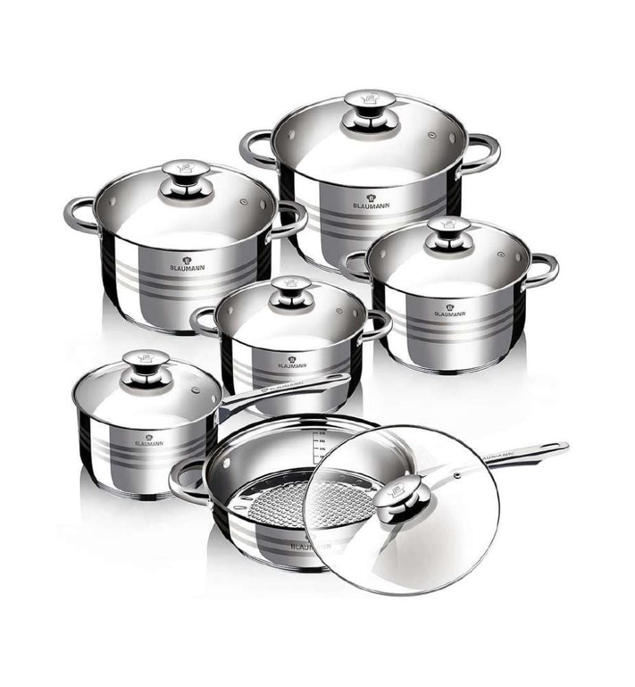 12-teiliges Topfset Edelstahl Gourmet Line Shiny